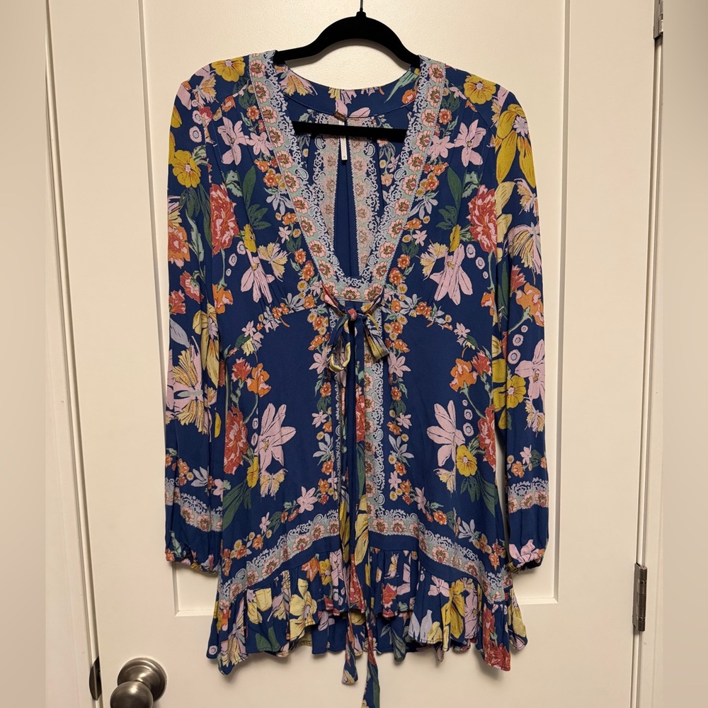 Women's size 0 Free People Violet Hill floral printed Dress or Tunic
